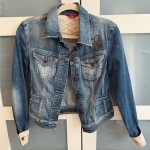 Guess Denim Jacket with Embroidered Detail